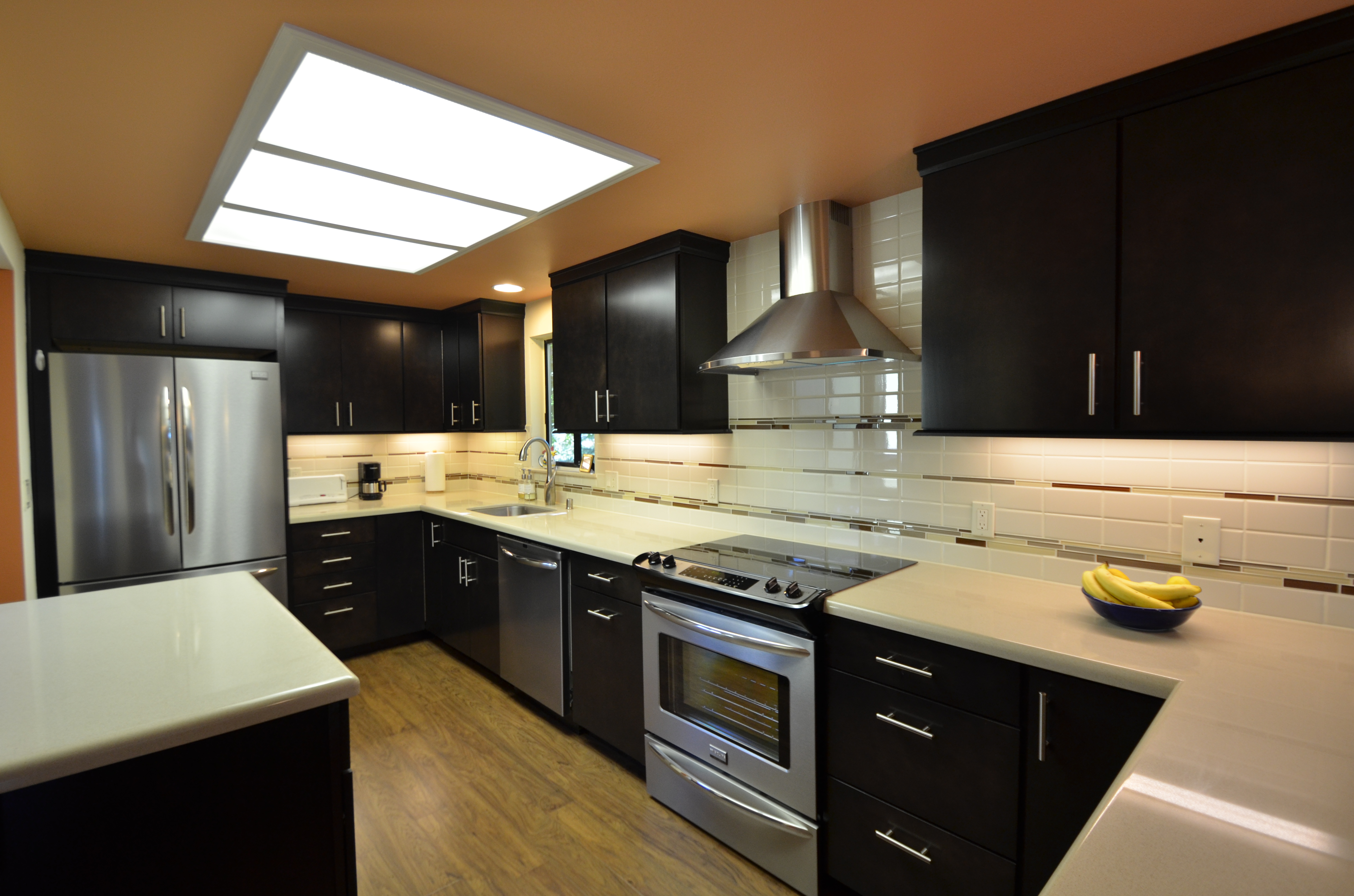 Espresso black custom kitchen cabinets