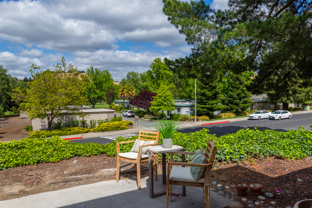 Front patio off Tice Creek in Rossmoor