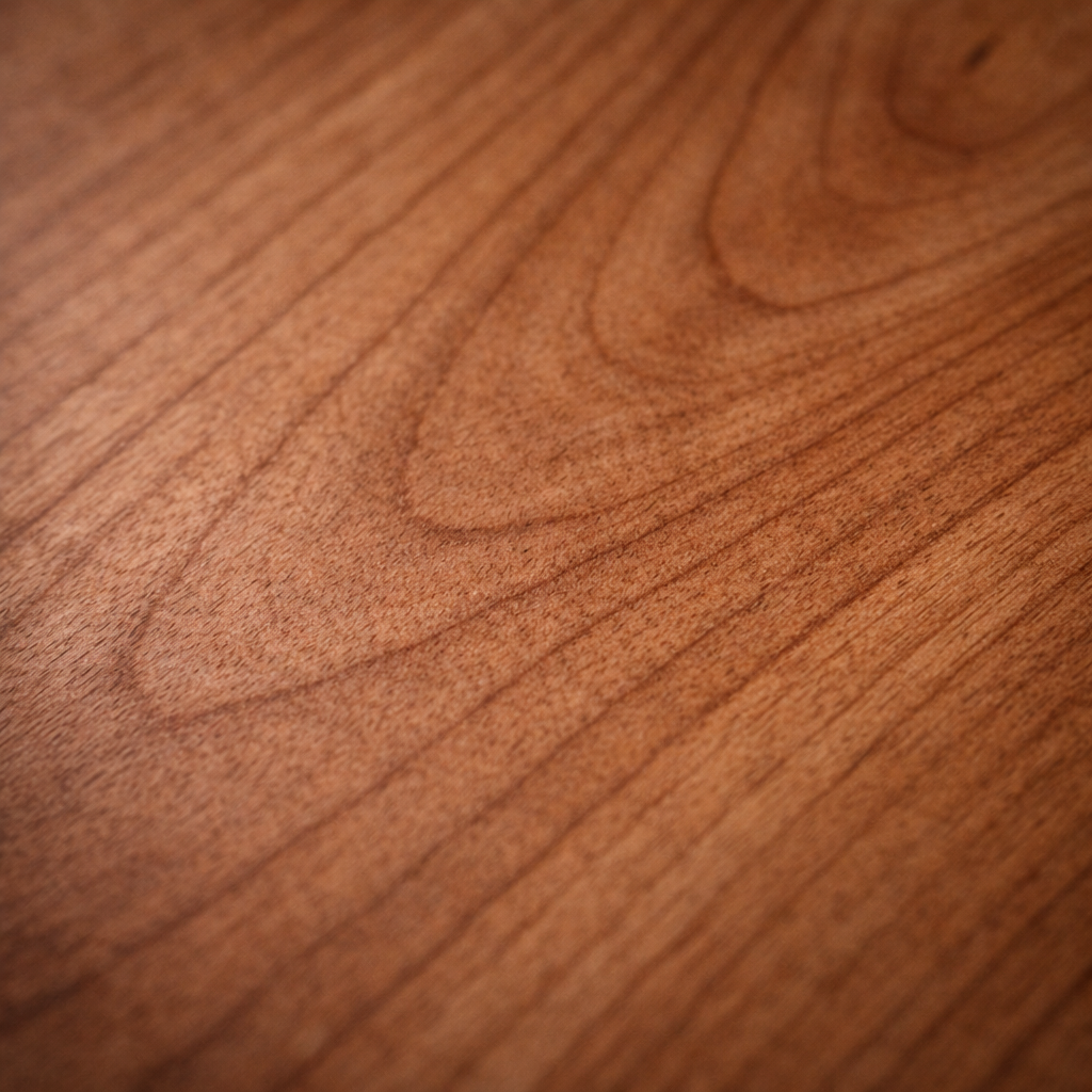 “Close-up of alder wood grain with soft, subtle pattern, warm brown color, and natural variation.”