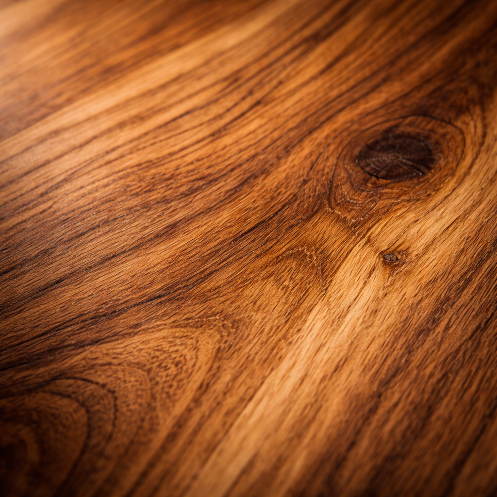 Close-up of hickory wood grain showing bold contrast and natural knots