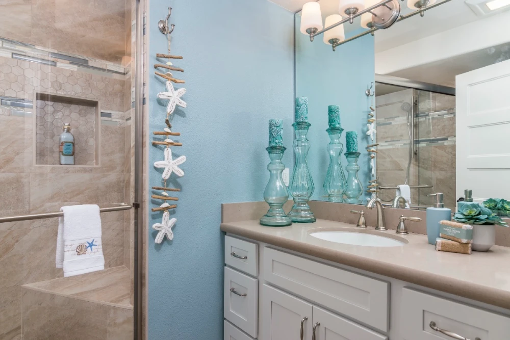 Coastal-inspired kitchen and bathroom remodel in Rossmoor