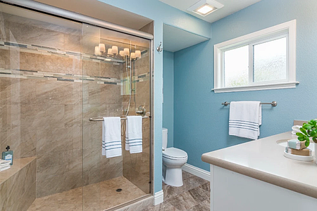 Coastal-inspired kitchen and bathroom remodel in Rossmoor