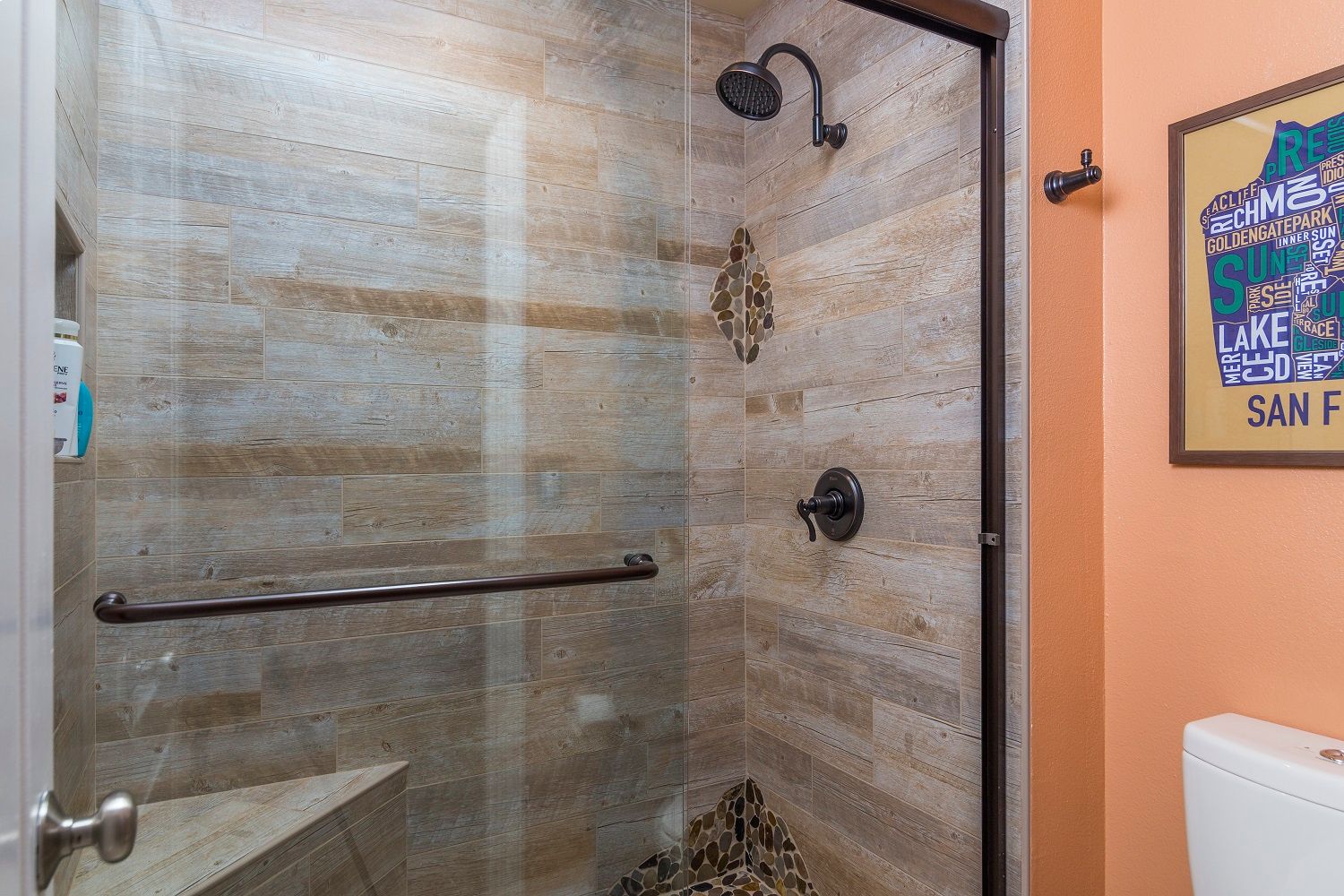  1555 Sorrell – Wood-Look Tile Shower Remodel in Walnut Creek